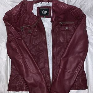 Dark red leather jacket!  NEW PRICE